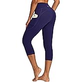 IUGA High Waisted Yoga Pants for Women with Pockets Capri Leggings for Women Workout Leggings for Women Yoga Capris