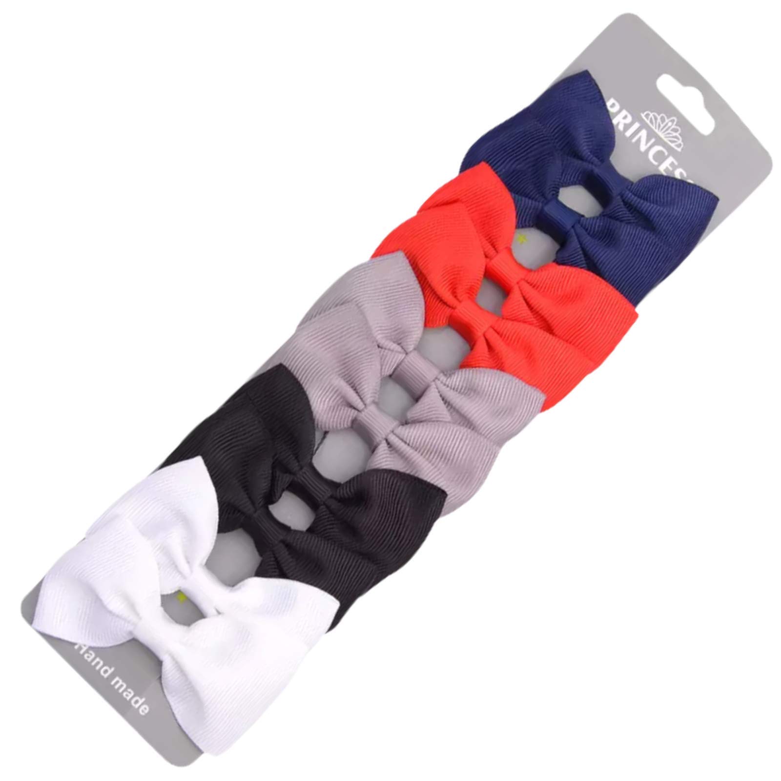 10pcs Hair Bows Clips Slides Grips 2.7" inch Small Straight Black Grey Red White Navy Pairs Girls Hairbows