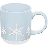 Sweet Water Decor Snowflake Coffee Mug, 14oz Stoneware Christmas Mug, Dishwasher & Microwave Safe, Large Holiday Winter Cup for Coffee, Tea & Hot Chocolate, Stocking Stuffer Gifts for Women