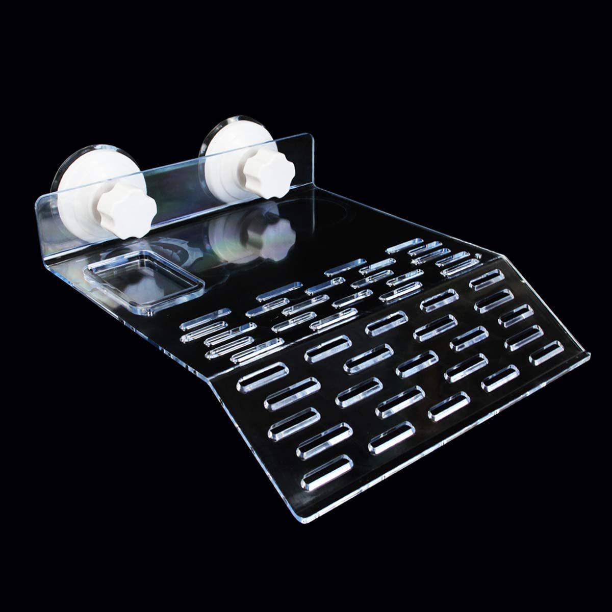 Cosyall Turtle Tank Platform, Turtle Basking Platform Aquarium Animal Transparent Sink Wharf for small pet sun bathing resting, Reptile Habitat, Climbing shelf Floating Decor with Sucker Cap