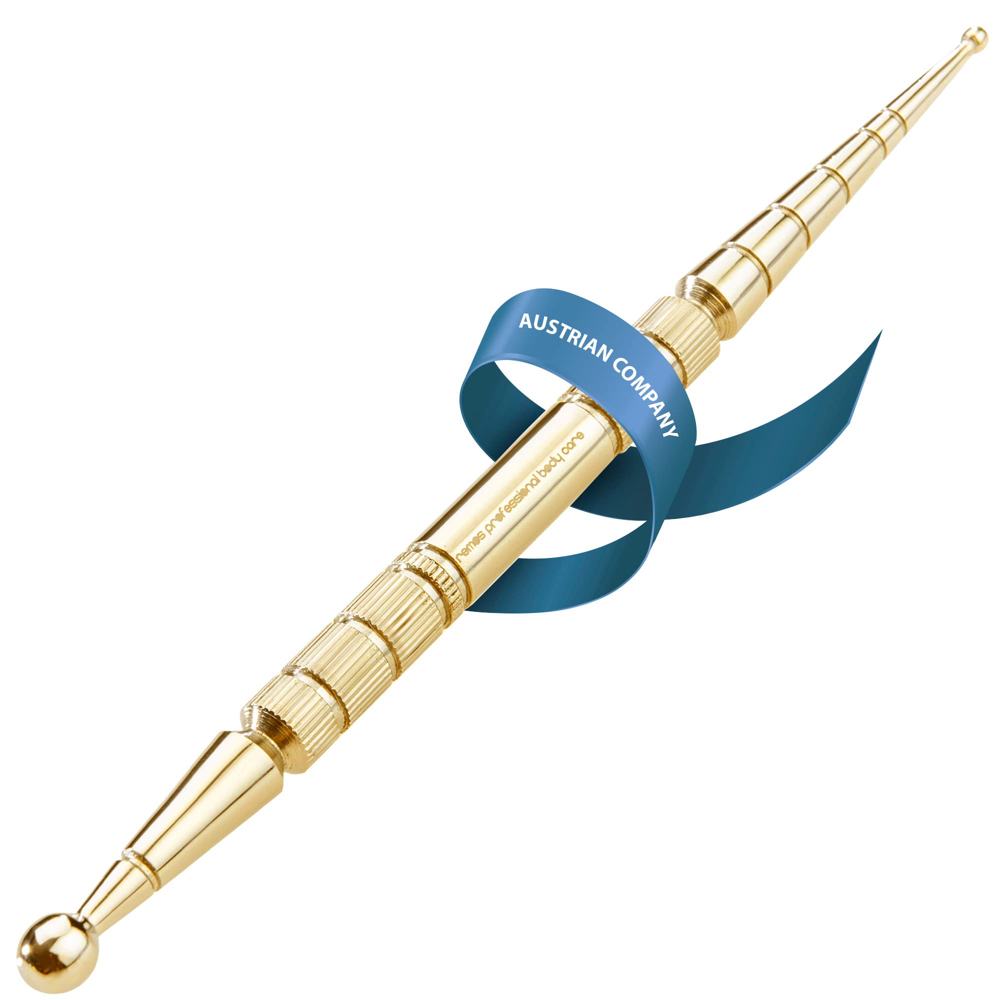 REMOS Acupressure & Meridian Pen - Brass - 13 cm Ball-Ø 2.5/6.0 mm