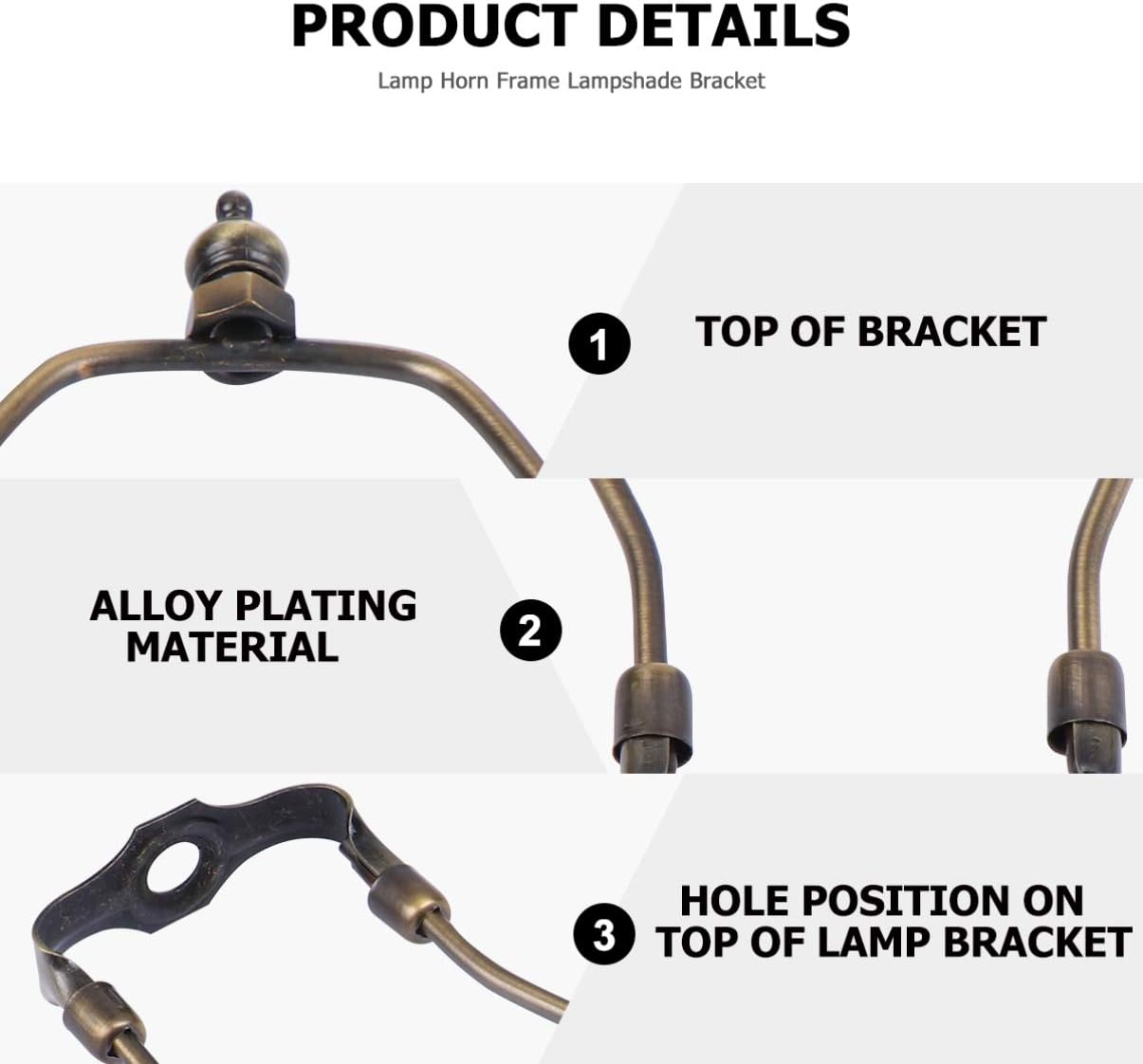 OSALADI 8 Inch Lamp Harp Horn Frame Chrome Plated Lamp Shade Bracket for Table and Floor Lamps DIY Lighting Accessories for Holders - Image 4