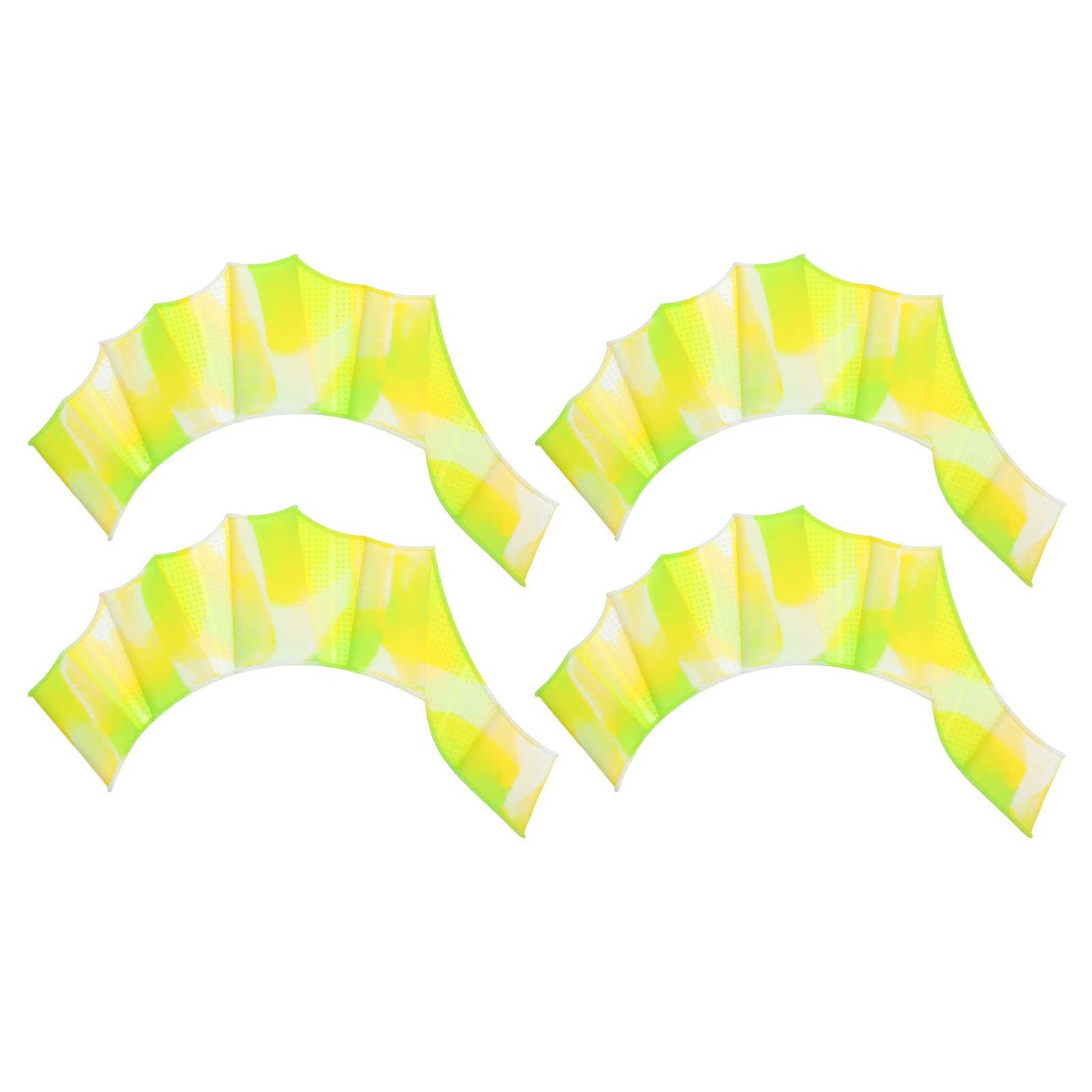 PATIKIL Silicone Swimming Gloves, 2 Pair Webbed Swim Gloves Finger Frog Type Water Resistance Gear Paddle Fins for Aquatic Training, Green Tone, M