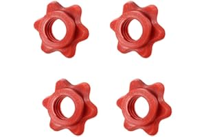 Kopida 4 Pcs Standard Barbell Spin-Lock Collars Dumbbell Nut, Anti-Slip Plastic Hex Nut 25MM for Weight Lifting Fitness Exercise