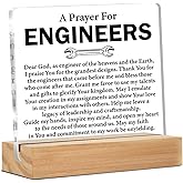 Gifts for Engineer Civil Mechanical Electrical, Graduation Gifts for Engineer, Engineering Gifts, Engineer Prayer Clear Desk Decorative Sign Home Office Acrylic Decor