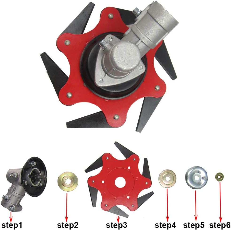 Gearbox Head for Lawn Mower Universal Accessories for Weed Eater String Trimmer Head 1inch/26mm Diameter 9 Teeth Splines String Line Trimmer Gearbox Head Grass Trimmer Parts Single Side Screw Locking: Garden & Outdoor