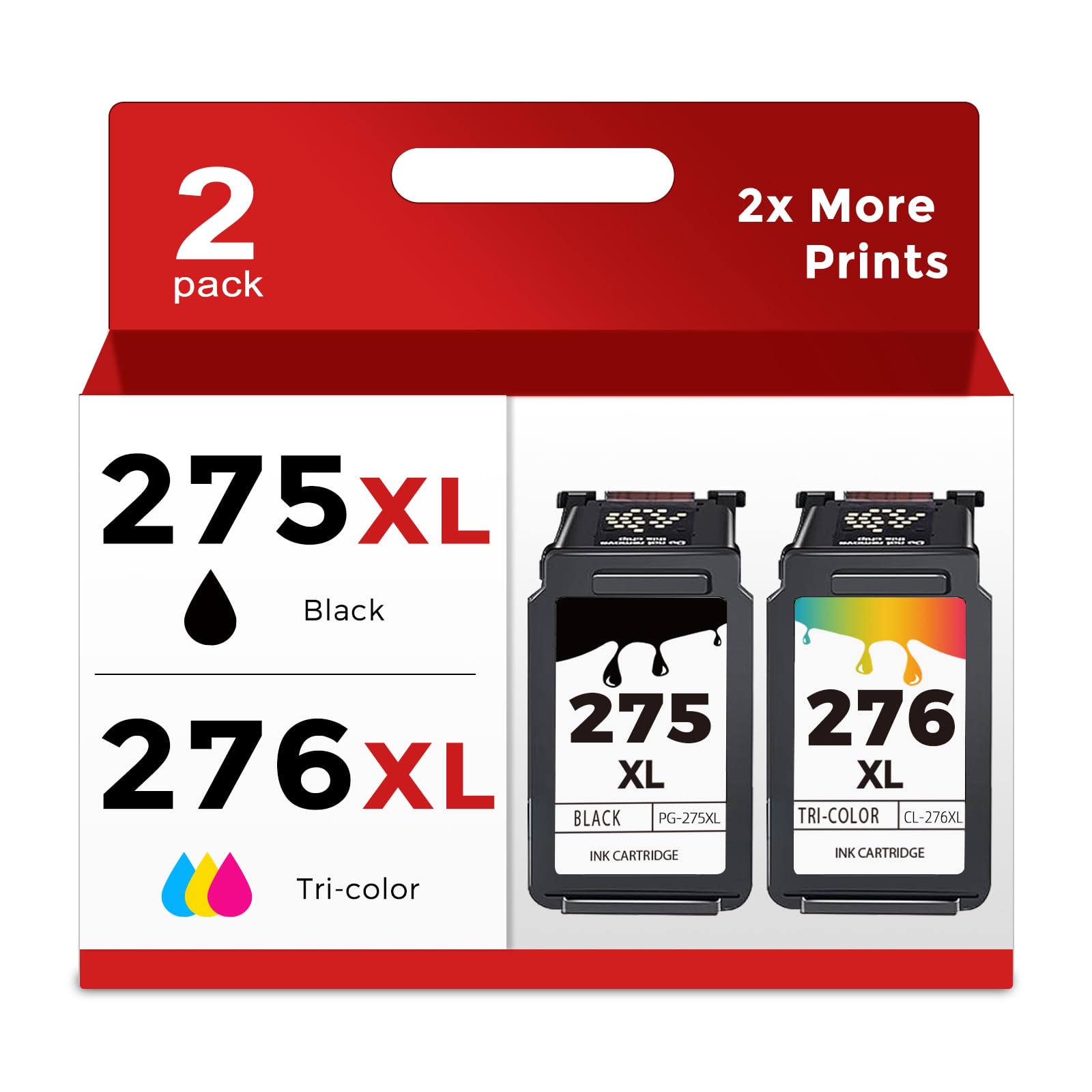 275XL 276XL Remanufactured Ink Cartridge Replacement for Canon Ink 275 276 (Black Color Combo, 2-Pack) PG275 CL276 XL for TS3522 TR4720 TR4722 TS3520 TS3500 TR4700 TS3700 TS3720 TS3722 Printer