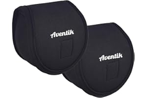 Aventik Neoprene Fly Fishing Reel Case Pouch Cover Fitting 5/6 7/8wt Fly Reel Storage (Black, 2-PACK 5/6)