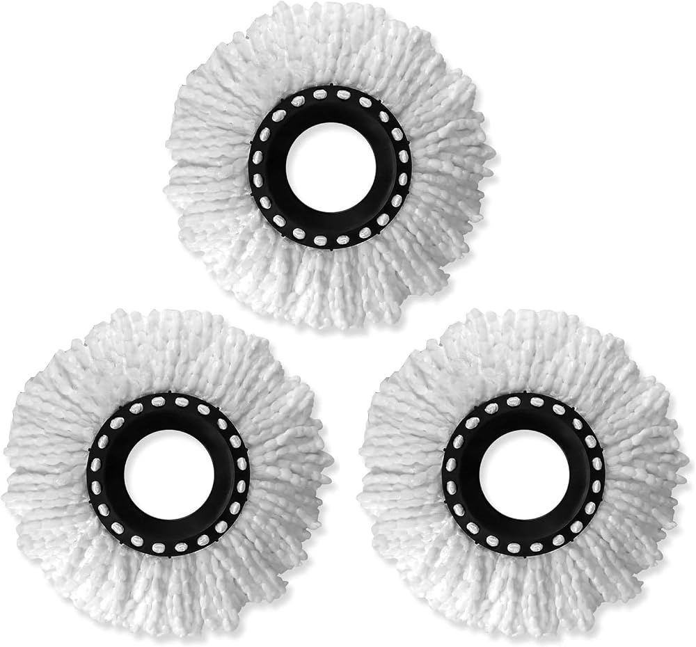 Msxenophile 3pk Spin Mop Heads Replacement Standard Round Universal 360°