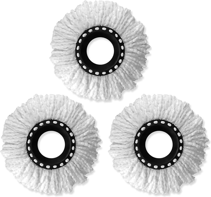 Msxenophile 3pk Spin Mop Heads Replacement Standard Round Universal 360°