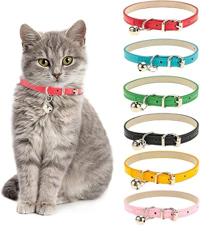 Yorgewd 6 Pack Cat Collars with Removable Bell Adjustable Durable Buckle