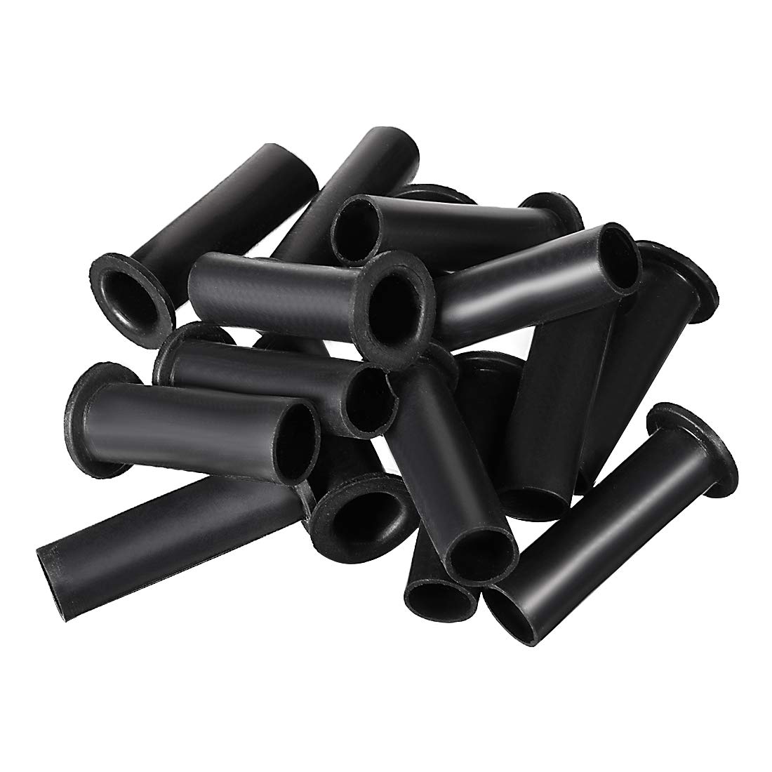 sourcingmap 15 Pcs PVC Strain Relief Cord Boot Protector Cable Sleeve Hose 54mm Long Black