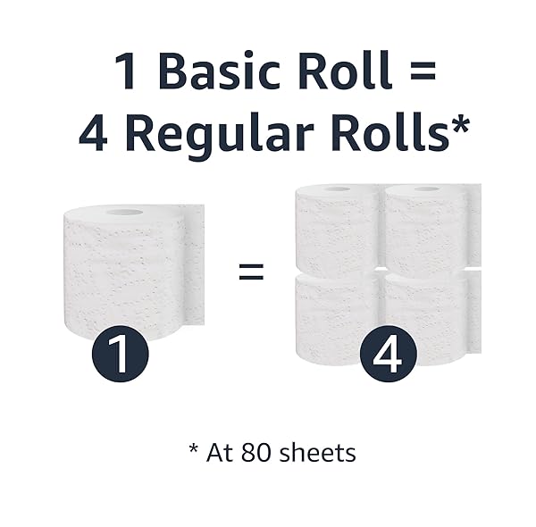 AMAZON BASICS 2-PLY TOILET PAPER, UNSCENTED, 350 SHEETS PER ROLL, 6 COUNT
