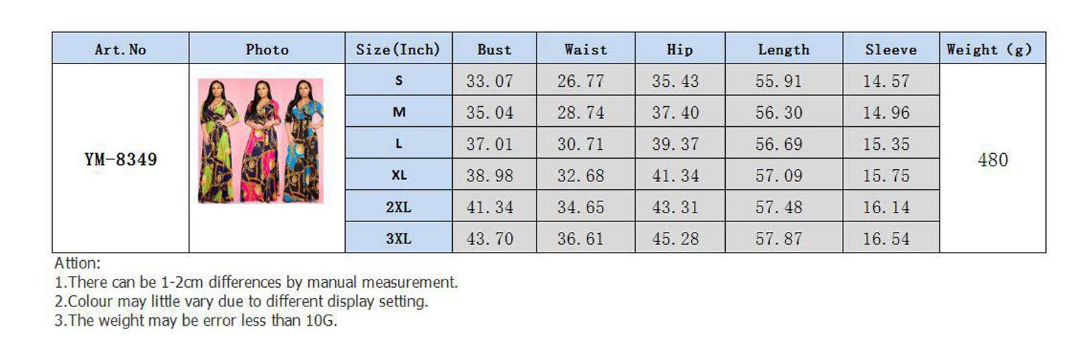 Sexy V Neck Stylish Floral Long Maxi Dresses Casual Loose Prom Party Dress Plus Size