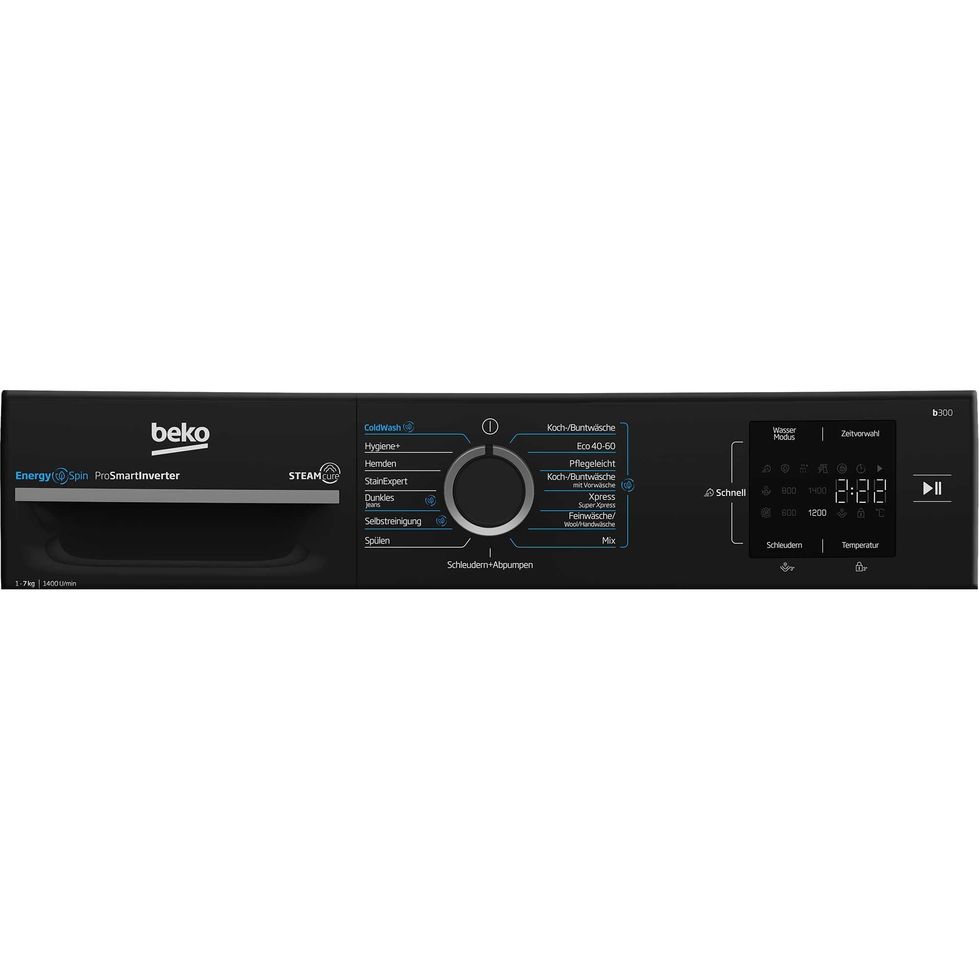 Beko BM3WFU3741R Waschvollautomat, Waschmaschine, 7 kg, EnergySpin, Schleuderwahl 1400 U/min, SteamCure Dampffunktion, allergikergeeignet, AquaWave Schontrommel, Weiß 9
