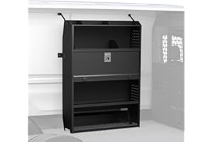 MELIPRON Commercial Van Shelving with Door Kit, 42''W x 60''H x 13''D Steel Storage Cabinet for Cargo Vans, Secure & Dustproof Shelves Storage Fit for Ford Transit, Ram Promaster, Sprinter High Roof