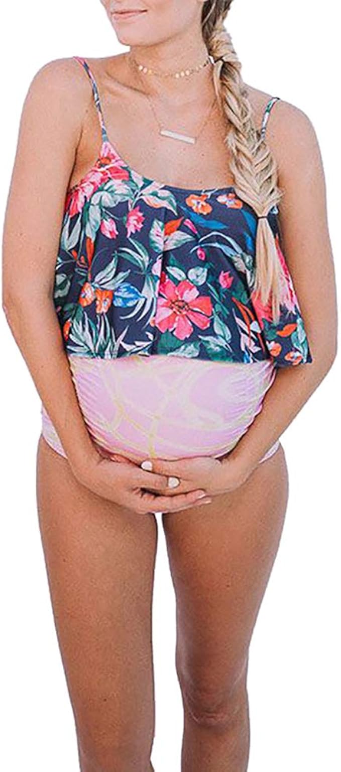 high waisted swimsuit pregnant