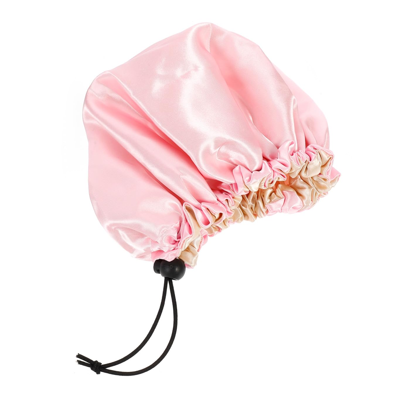 minkissy Kids Satin Bonnet Double Layered Sleep Cap Adjustable Elastic Sleeping Hatsfor Baby Toddler 1pc Pink