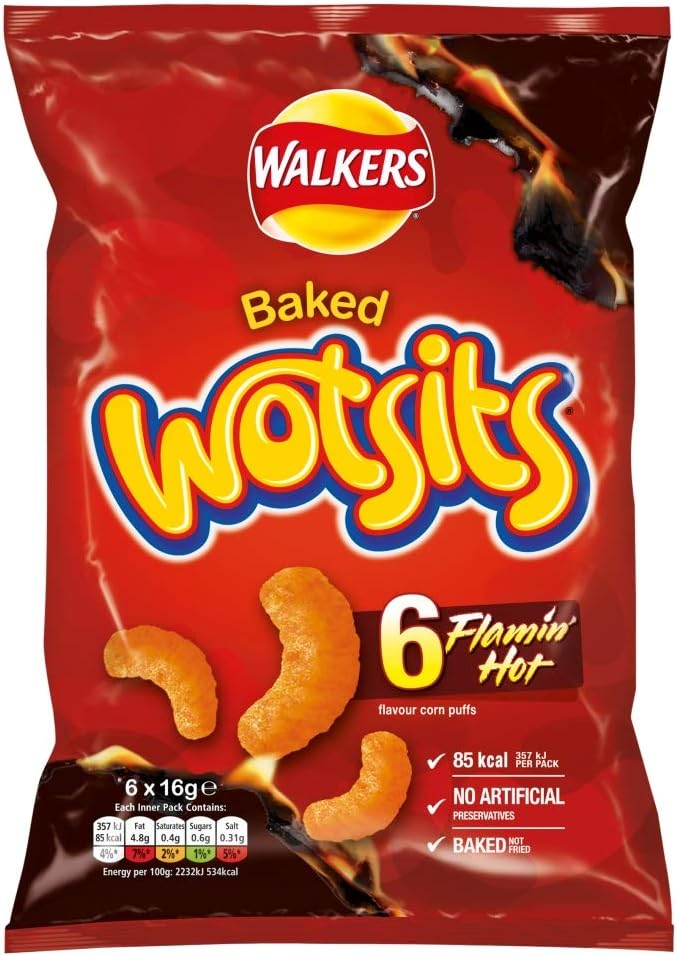 Walkers Wotsits Flamin Hot 6 x 16g Amazon.co.uk Grocery