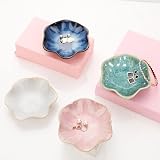 Binoster Leaf Jewelry Dish Crystal Green Ceramic Trinket Tray 11x3 cm view 7