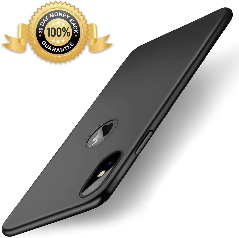 iPhone X Case, Ultra Thin iPhone X Case Slim Fit Hard Cover Scratch Resistant Protective Case for Apple iPhone X / iPhone 10 by GDEER [Support Wireless Charging] - Black