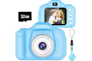 Dylanto Upgrade Kids Selfie Camera, Christmas Birthday Gifts for Age 3-8, Kids Digital Cameras with HD Video,Portable Kids Camera, Toddler Toy for 3 4 5 6 7 8 Year Old Boy with 32GB SD Card (Blue)