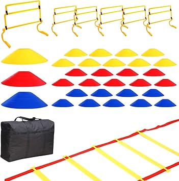 Amazon Abinecs 陸上トレーニングセット 収納袋付 38点セット ミニハードル ラダー マーカーコーン Abinecs ハードル