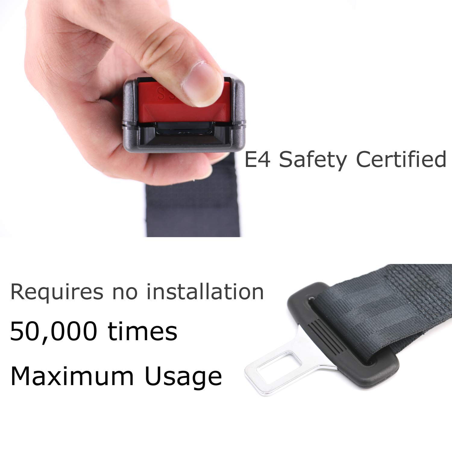 Seat belt Extenders & Pads Kit for Cars - 7/8\'\' Seatbelts Extension Adjuster for Adults and Kids, E4 Safety Certified