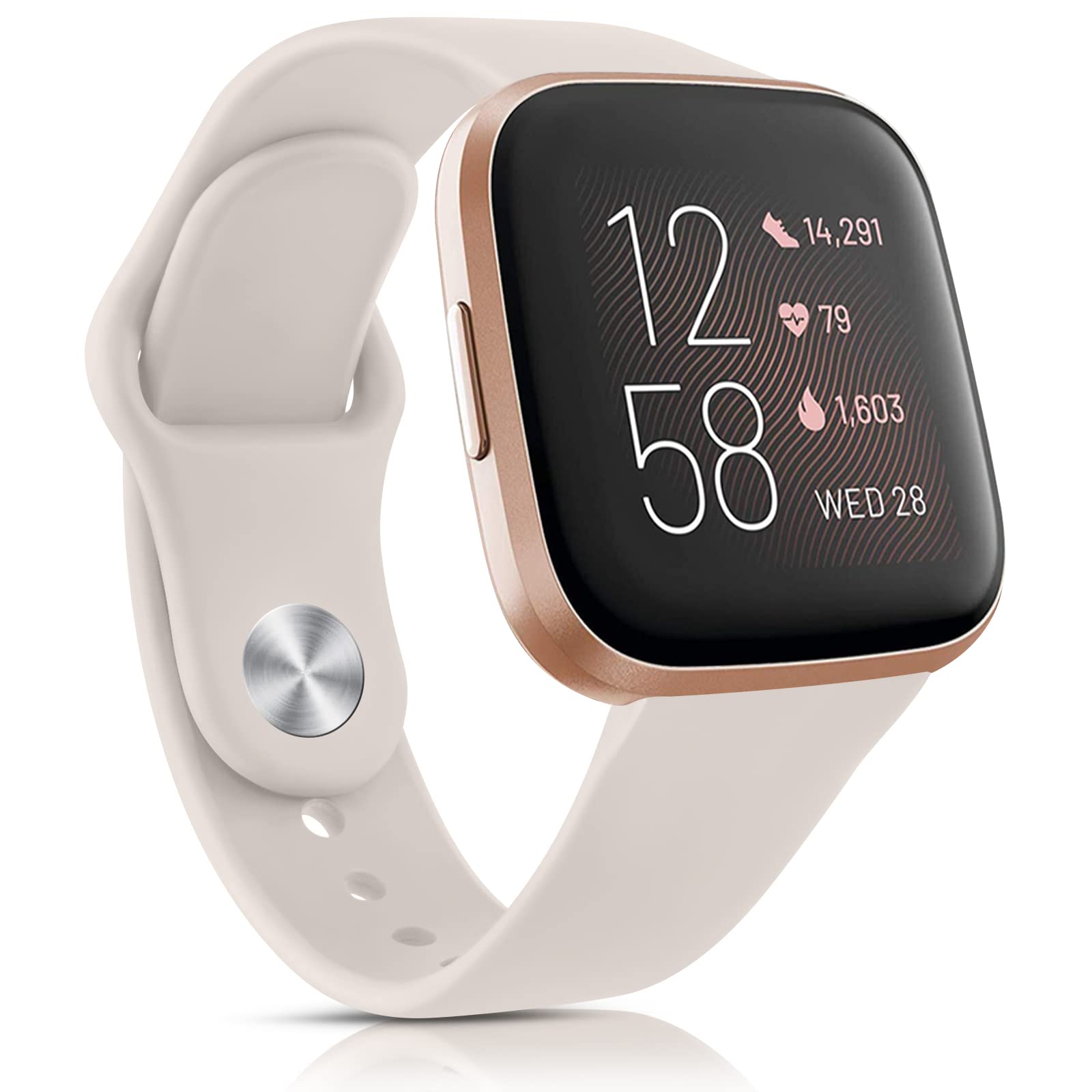 Vancle Straps for Fitbit Versa 2 Straps, Classic Silicone Adjustable Replacement Band for Fitbit Versa 2 / Fitbit Versa Lite/Fitbit Versa (Sparklight)