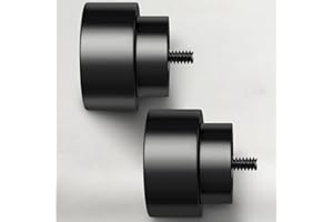 IFELS Black End Cap Finials for Curtain Rods of 7/8 and 1 Inch Diameter, Modern Window Treatment Finials Set of 2 (A1,Black,2 Pack)