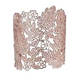 eManco Adjustable Vintage Lace Wide Cuff Bangles Bracelets for Women Rose Gold Plated Jewelry