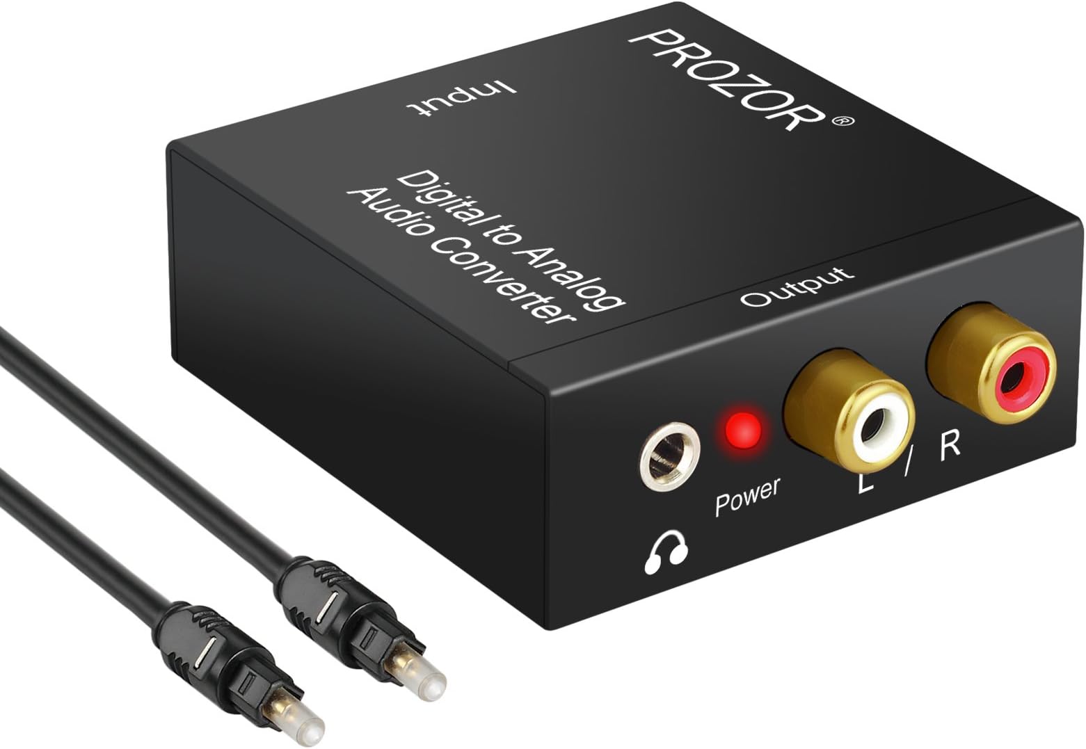 PROZOR DAC Converter Digital SPDIF Toslink to Analog Stereo Audio R/L Converter with Optical Cable Compatible with PS3 HD DVD PS4 Sky HD Blu-ray