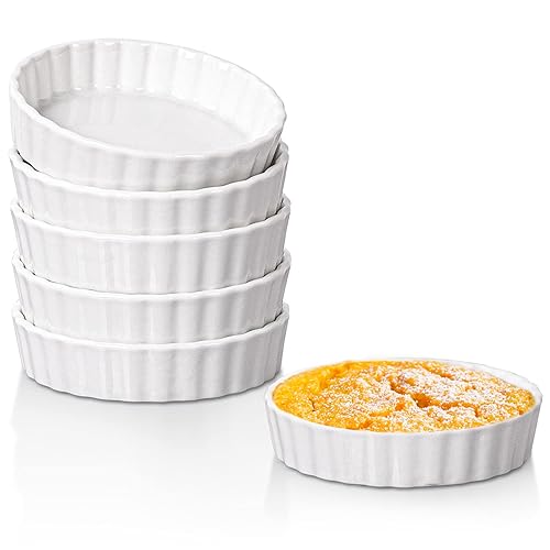 Dizada Quiche Pans Ramekins, inch Mini Fluted Quiche Baking Dish