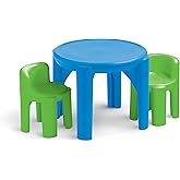 Little Tikes Bright 'n Bold Table &amp; Chairs, Green/Blue, 24 x 24 x 18