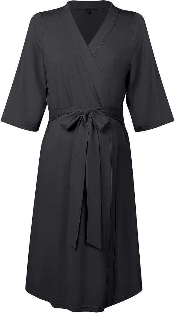 women's long robes with attached belt