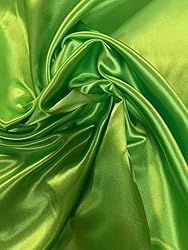 60" Lime Charmeuse Satin Fabric by The Yard for