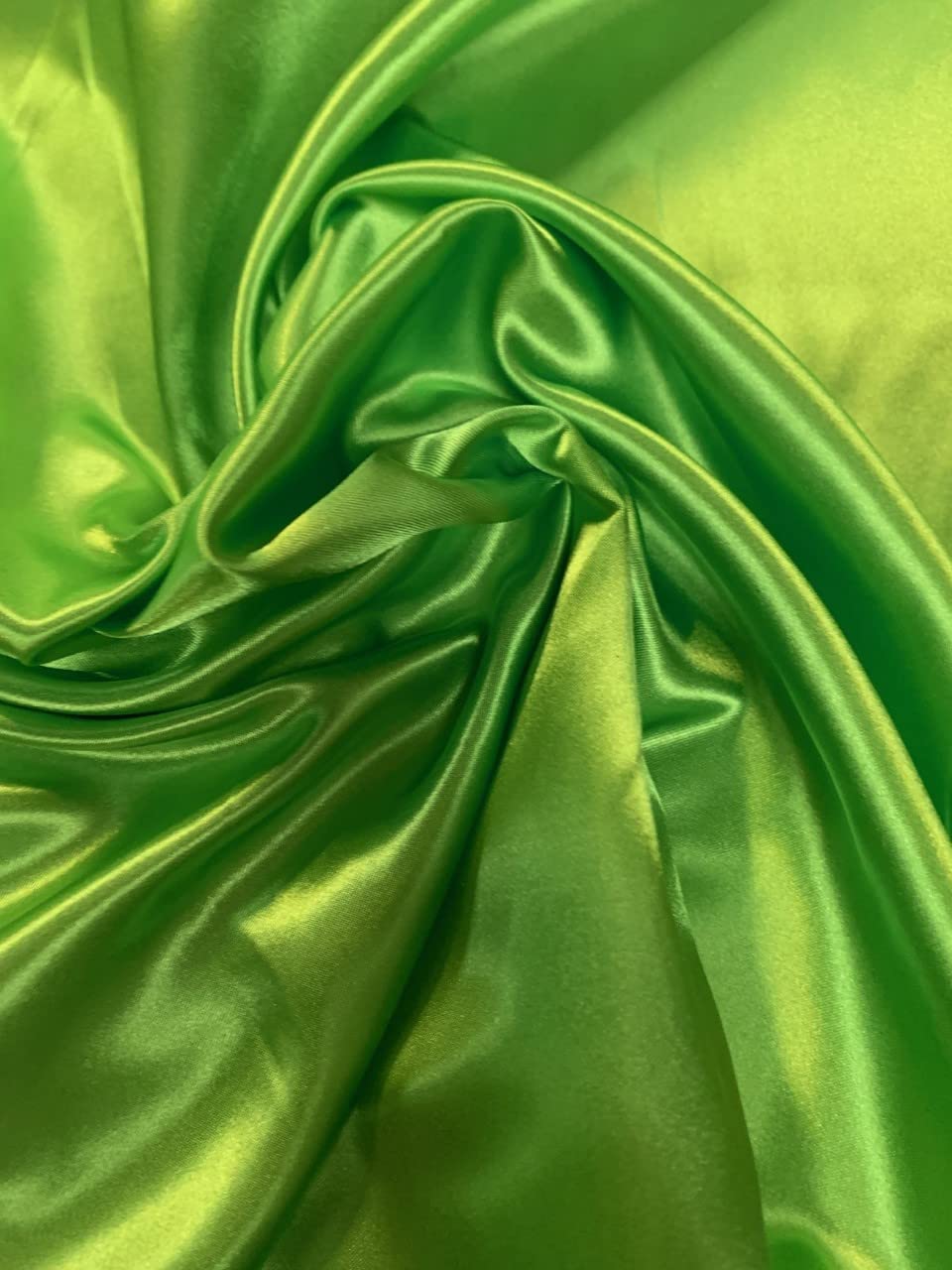 60" Lime Charmeuse Satin Fabric by The Yard for