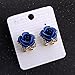 Hot Sale! Paymenow Women Girls Rose Rhinestone Small Earrings Fashion Eardrop Jewelry with Summer Dress (Blue)