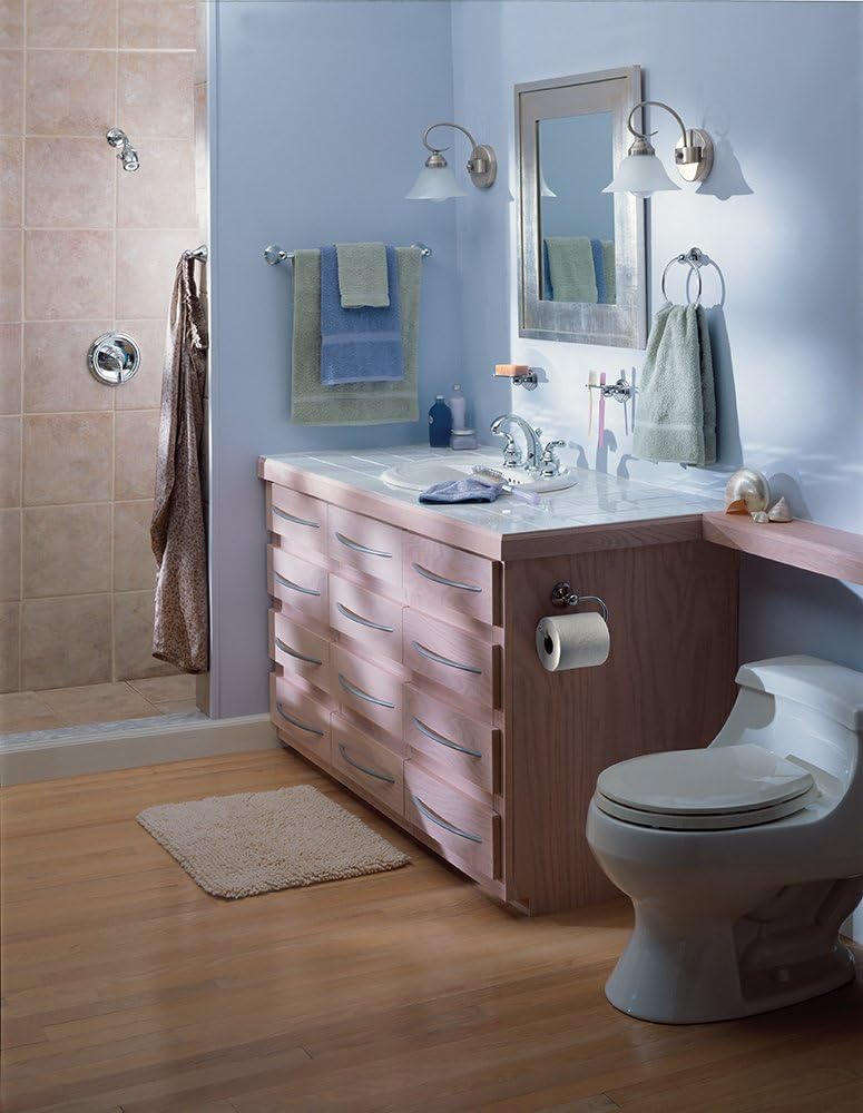 Moen DN8486CH Preston Collection Bathroom Hand Towel Ring, Polished Chrome - Chrome Towel Bar - 