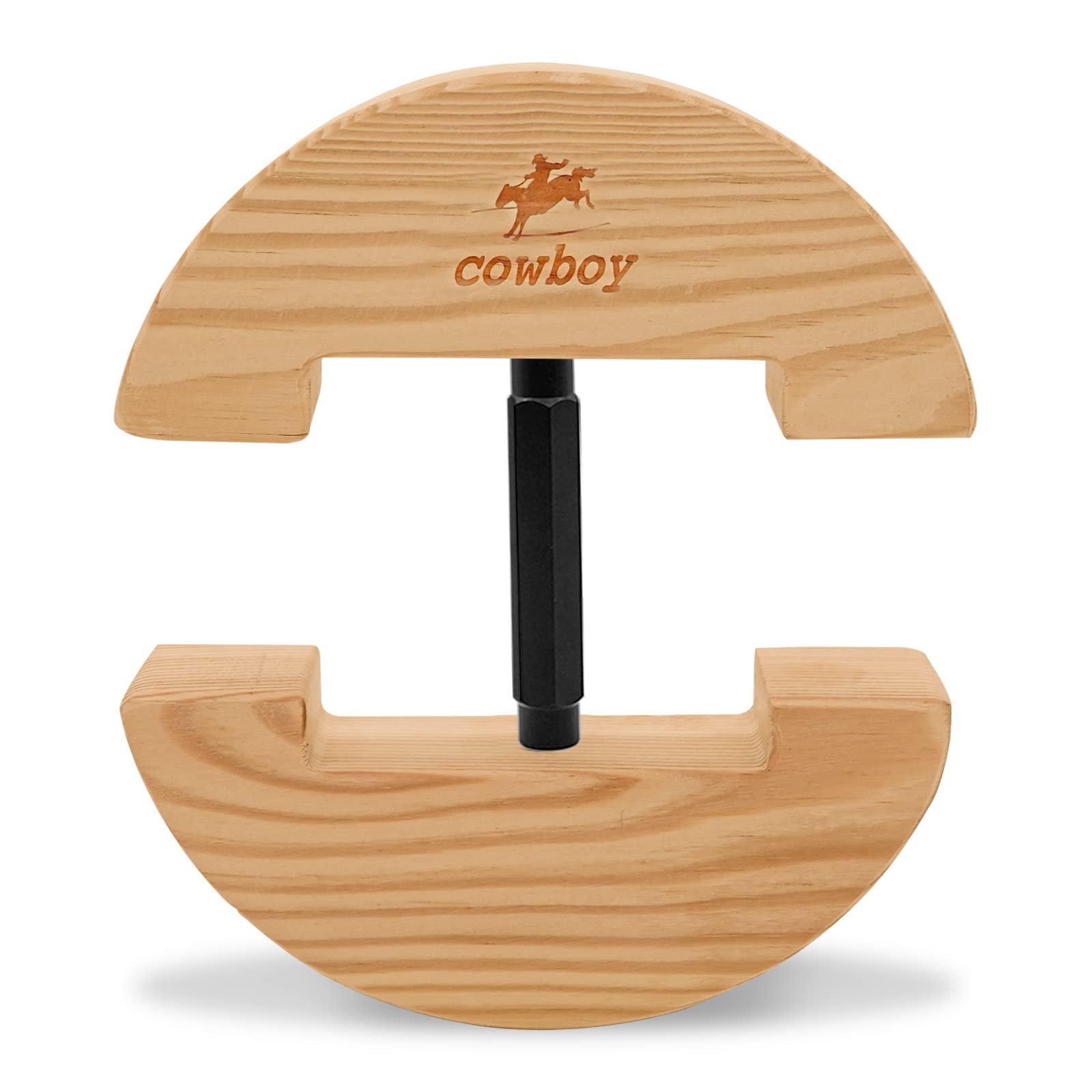 COWBOY Hat Stretcher-Colourful Adjustable Buckle Heavy Duty-Easy to Use- Large Size 7.28" to 9.84" (Large, Black)