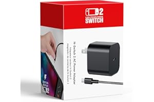 Switch 2 Charger - 60W AC Adapter for Nitendo 2 with 5FT Long Cable, Support 4K TV Dock, PD 3.0 Fast Charging Power Supply 20