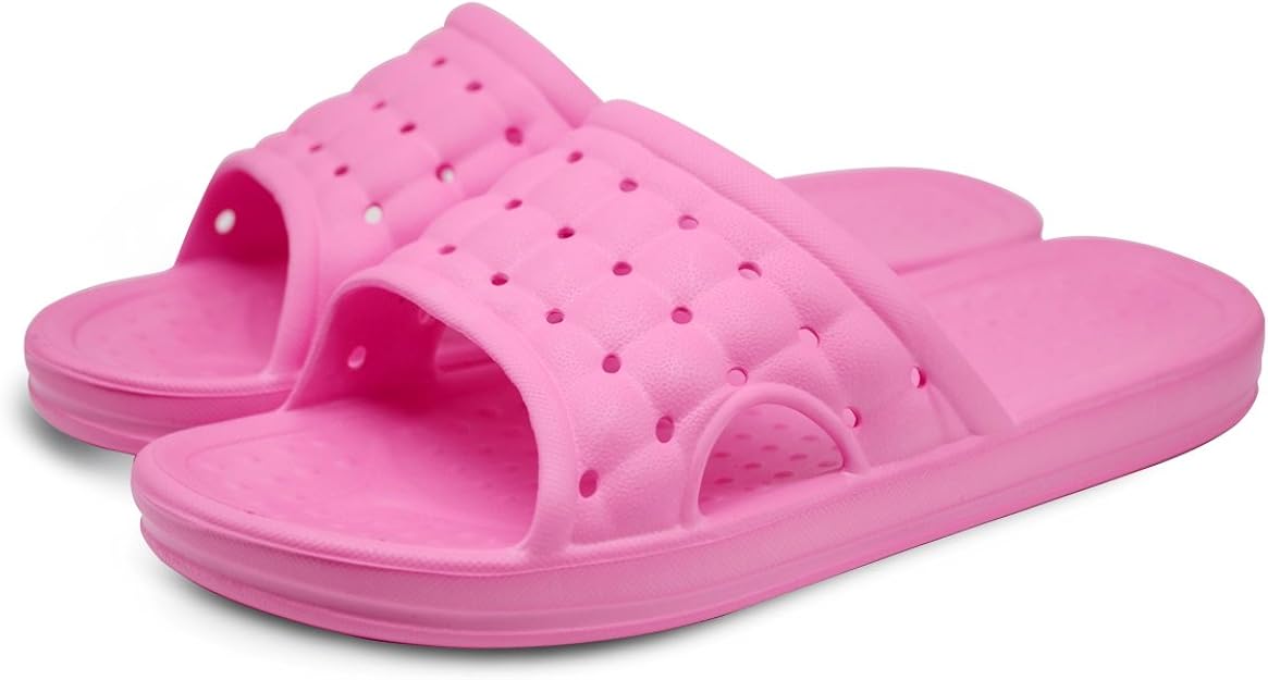 Amazon.com | Womens Shower Slides Non-Slip Shower Slippers Rubber Slides Non-Slip Sole Bathroom 