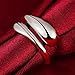 18k Platinum-Plated Minimalist Waterdrop Open Ring Thumb Wrap Finger Band Adjustable Eternity Promise Engagement Wedding Statement Rings Simple Jewelry for Women