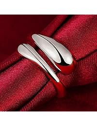 Anillo abierto de 18 quilates chapado en platino para mujer, niña y hombre.