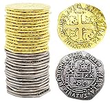 Metal Pirate Coins 32 Spanish Doubloon Large 32MM Replicas Fantasy Metal Coin Pirates Treasure By Well Pack Box