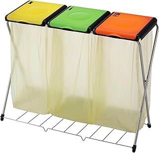 Vileda Gimi Nature Plus 3 Müllsackständer, Rahmen aus Stahl, Tasche: Polyester