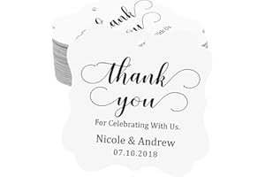 Darling Souvenir Custom Names Thank You for Celebrating with Us Wedding Hang Tags Personalized Party Tags-White-100 Tags