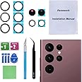 Perzework 2 Sets Back Rear Camera Lens Glass Replacement for Samsung Galaxy S22 Ultra with pre-Installed Adhesive and Reparing Toolkit