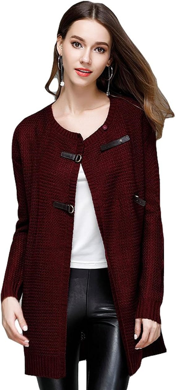 Amazon Co Jp チーアンtiann レディース カーディガン ニット セーター 羽織 ジャケット コート 体型カバー 長袖 カーディガン 服 ファッション小物