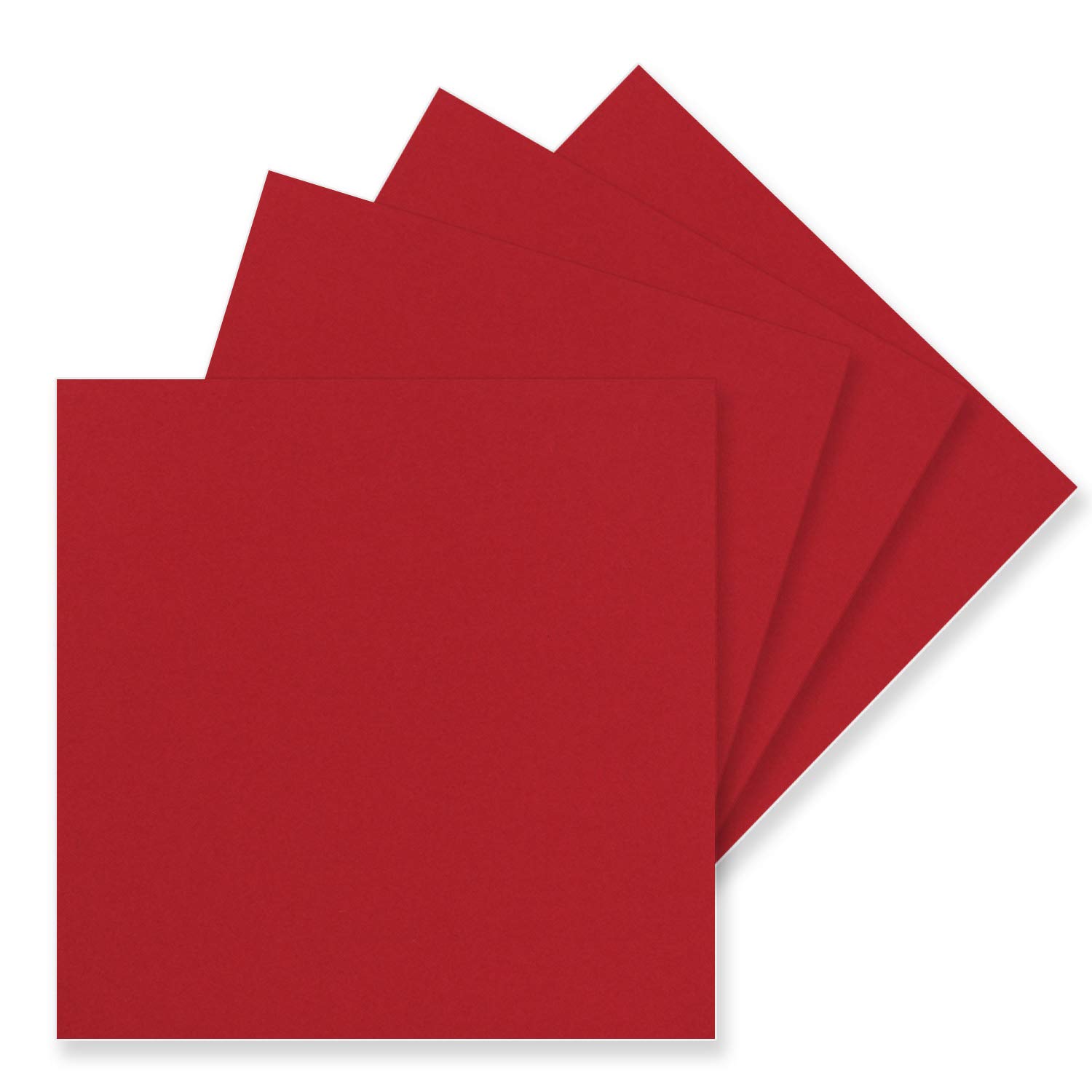 FarbenFroh by GUSTAV NEUSER 50 single cards square 15 x 15 cm in rose red (red) 240 g/m² blank craft cards, postcards, craft cardboard in clay paper quality — image 1